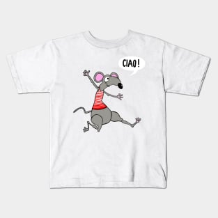 Ciao! Happy rat running to meet his friend. Kids T-Shirt